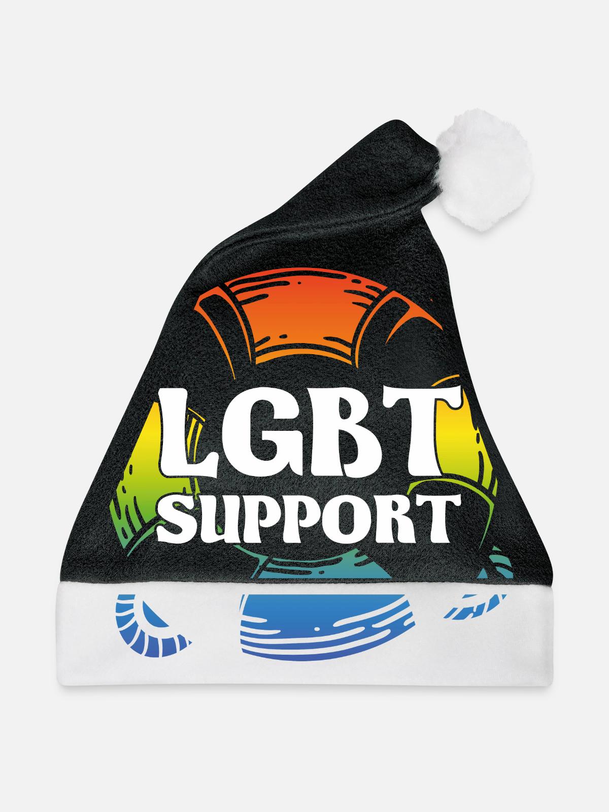 LGBT - Weihnachtsmütze - Schwarz/Weiß - Vorne