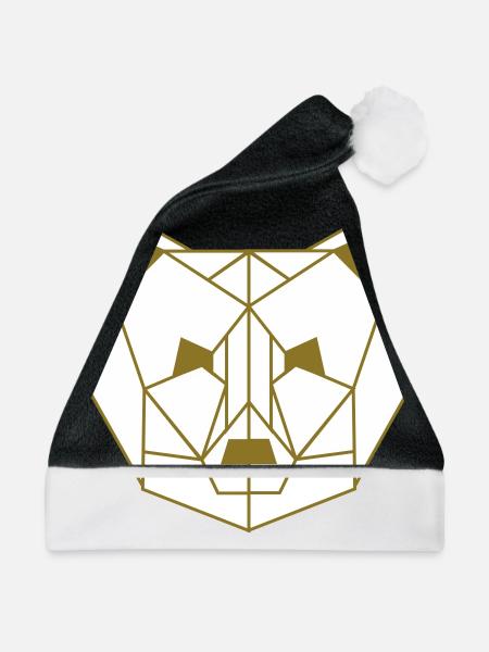Polygone Bear - Weihnachtsmütze - Schwarz/Weiß