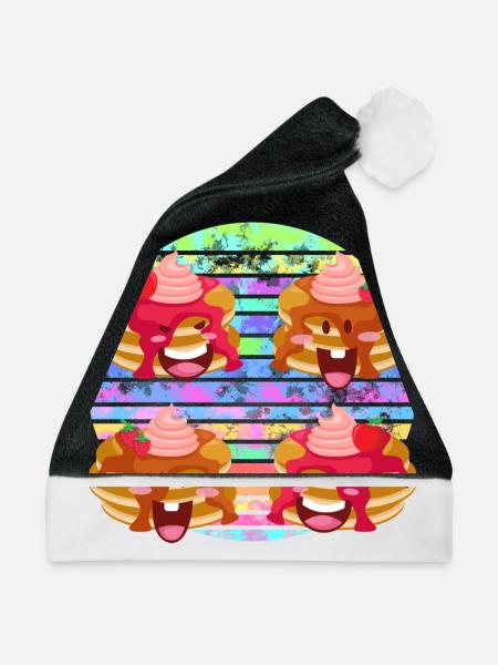 Pancake Frucht Soße Party - Weihnachtsmütze - Schwarz/Weiß