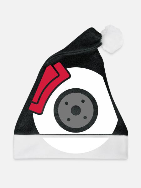 Scheibenbremse mit Bremssattel - Weihnachtsmütze - Schwarz/Weiß