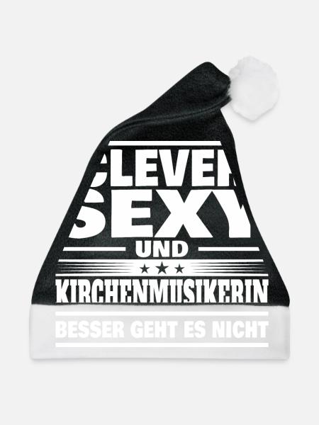 Clever Kirchenmusikerin - Weihnachtsmütze - Schwarz/Weiß - Vorne