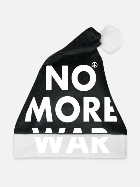 No more war - Weihnachtsmütze - Schwarz/Weiß - Vorne