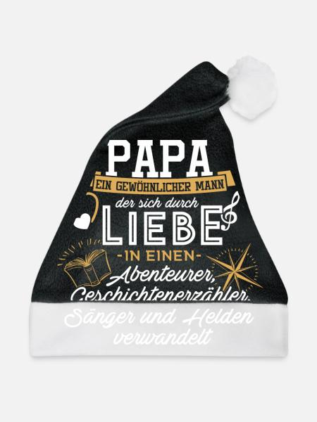 Papa - ein gewöhnlicher Mann - Weihnachtsmütze - Schwarz/Weiß - Vorne