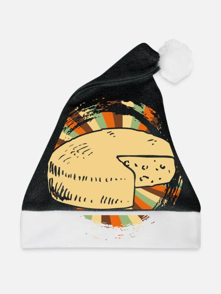 Käse - Weihnachtsmütze - Schwarz/Weiß