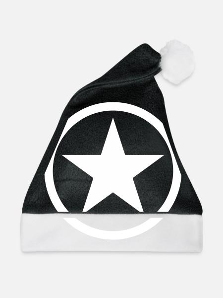 Star in circle - Weihnachtsmütze - Schwarz/Weiß