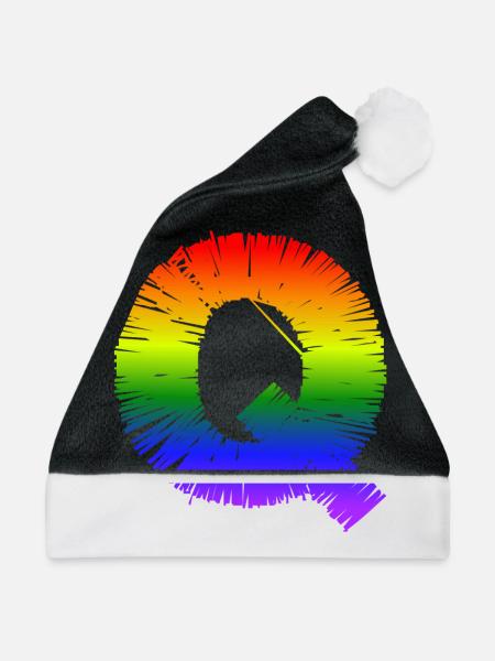 Regenbogen-Q - Weihnachtsmütze - Schwarz/Weiß