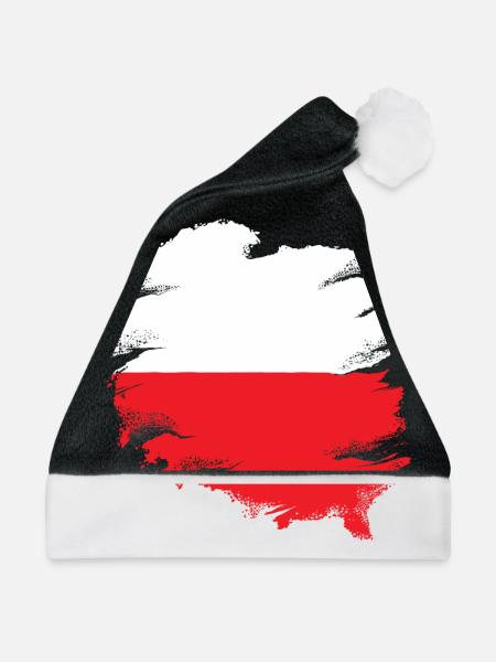 polnische Flagge - Weihnachtsmütze - Schwarz/Weiß - Vorne