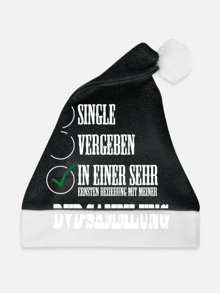In einer Beziehung mit meiner DVD Sammlung - Weihnachtsmütze - Schwarz/Weiß - Vorne