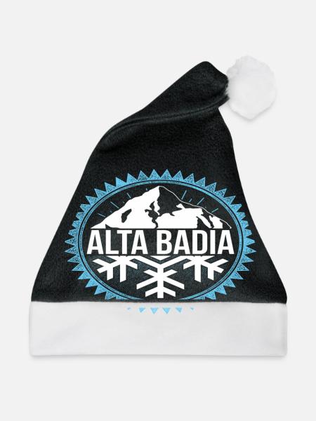 ALTA BADIA Winter Berge - Weihnachtsmütze - Schwarz/Weiß - Vorne