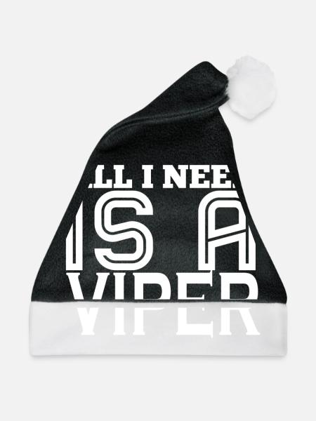Reptilien Natter Viper Love - Weihnachtsmütze - Schwarz/Weiß - Vorne