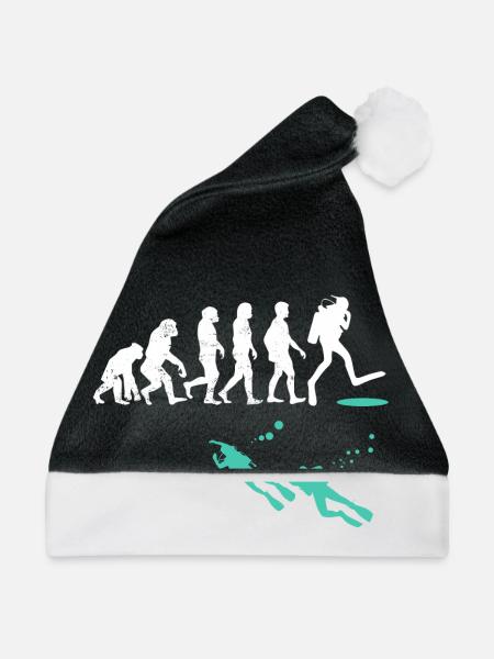 Evolution Taucher taucher geschenk wassersport - Weihnachtsmütze - Schwarz/Weiß - Vorne