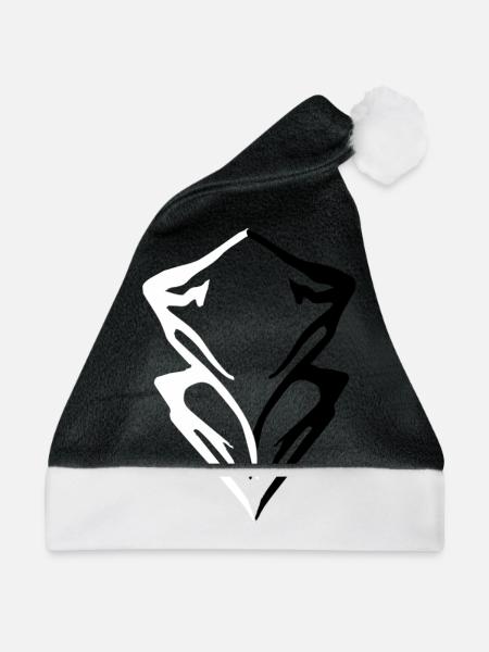 Gipfel-Berg-Logo - Weihnachtsmütze - Schwarz/Weiß