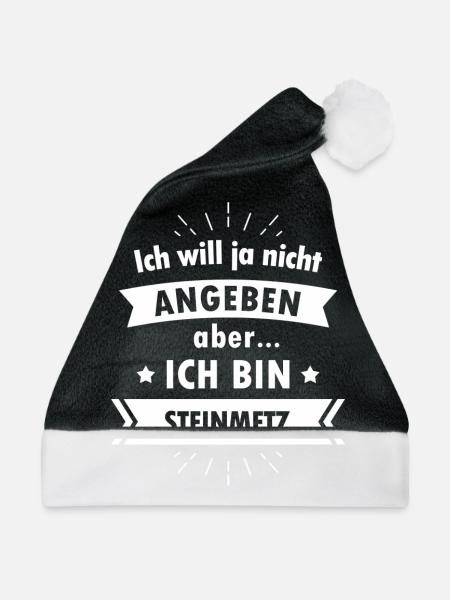 Steinmetz Tshirt- Ich bin Steinmetz - Weihnachtsmütze - Schwarz/Weiß - Vorne