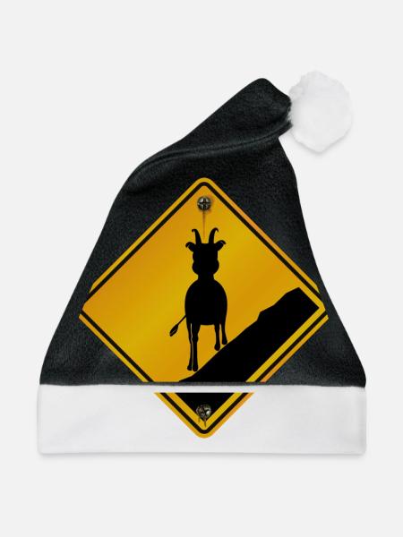 Danger roadsign traversee von dahu - Weihnachtsmütze - Schwarz/Weiß