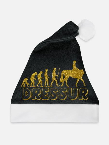 Evolution Dressur Golden Glitter Effekt - Weihnachtsmütze - Schwarz/Weiß - Vorne