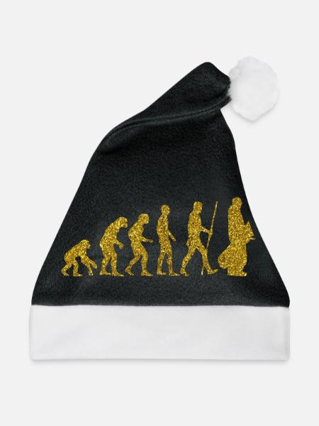 Evolution Snowboard Golden Glitter Effekt - Weihnachtsmütze - Schwarz/Weiß