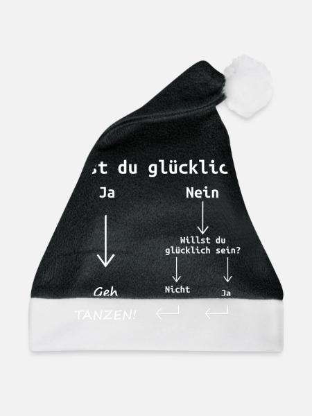 Glücklich Tanzen Dance Spruch Motto Geschenk - Weihnachtsmütze - Schwarz/Weiß