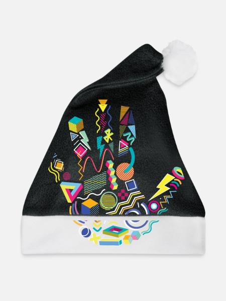 Achtziger Hand - Weihnachtsmütze - Schwarz/Weiß - Vorne