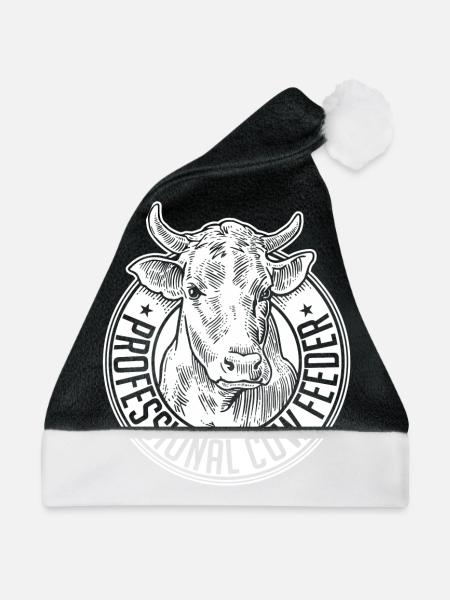 Professional cow feeder - Weihnachtsmütze - Schwarz/Weiß - Vorne
