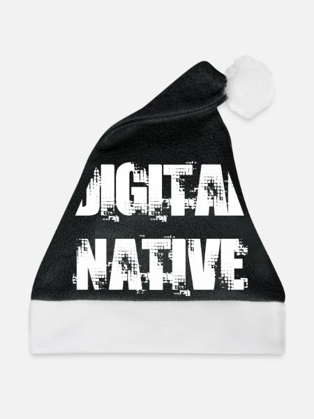 DIGITAL NATIVE - Weihnachtsmütze - Schwarz/Weiß - Vorne