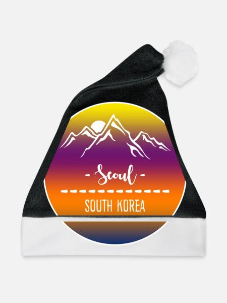 Seoul Südkorea - Weihnachtsmütze - Schwarz/Weiß