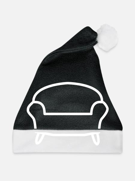 Couch Sofa Geschenk idee - Weihnachtsmütze - Schwarz/Weiß