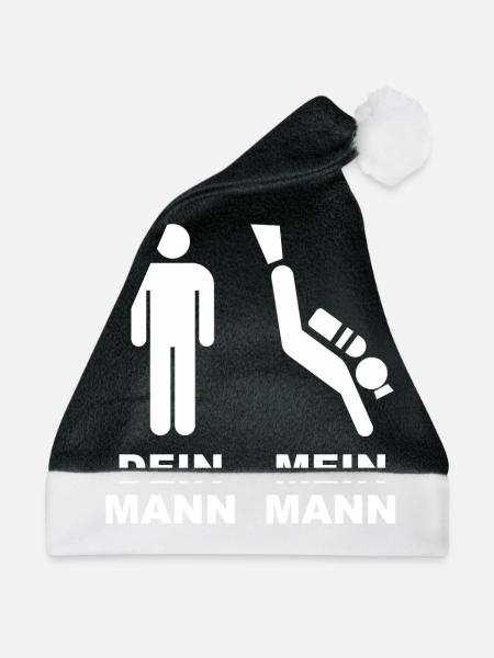 Dein Mann - Mein Mann - Weihnachtsmütze - Schwarz/Weiß - Vorne