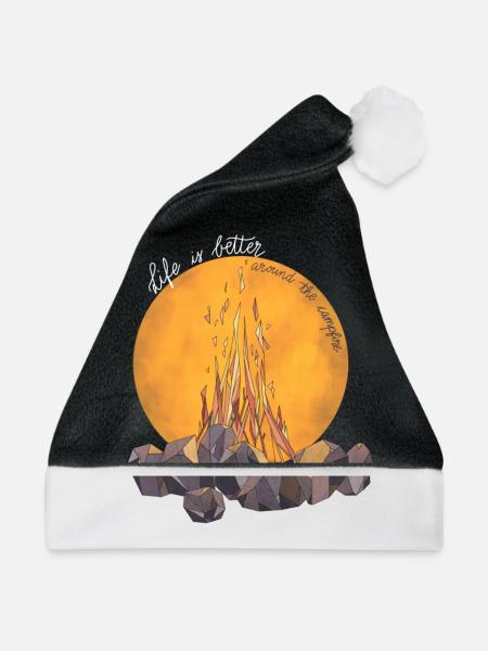Around the campfire - Weihnachtsmütze - Schwarz/Weiß