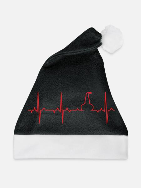 EKG-Whisky-Topf noch - Weihnachtsmütze - Schwarz/Weiß