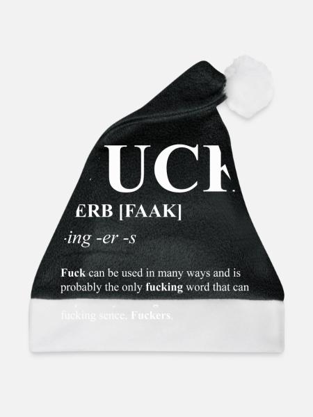 Fuck, Dictionary, fuck you, fuck off - Weihnachtsmütze - Schwarz/Weiß - Vorne