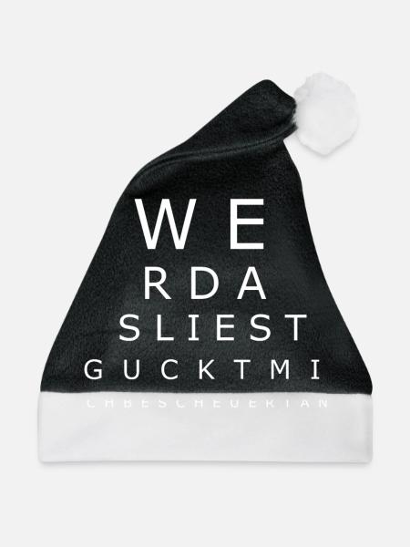Lustiger Sehtest - Weihnachtsmütze - Schwarz/Weiß - Vorne