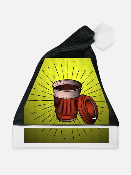 Kaffee - Weihnachtsmütze - Schwarz/Weiß