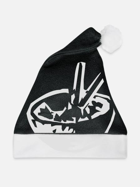 Schuessel mit Essen - Weihnachtsmütze - Schwarz/Weiß