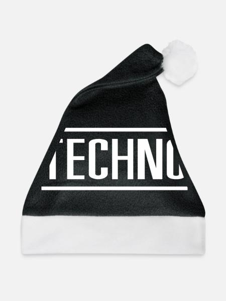 Techno - Weihnachtsmütze - Schwarz/Weiß