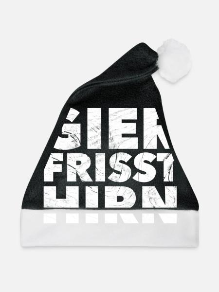 Gier frisst Hirn - Weihnachtsmütze - Schwarz/Weiß - Vorne