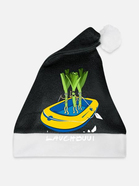 LAUCHBOOT Lauchkörper Schlauchboot Geschenkidee - Weihnachtsmütze - Schwarz/Weiß