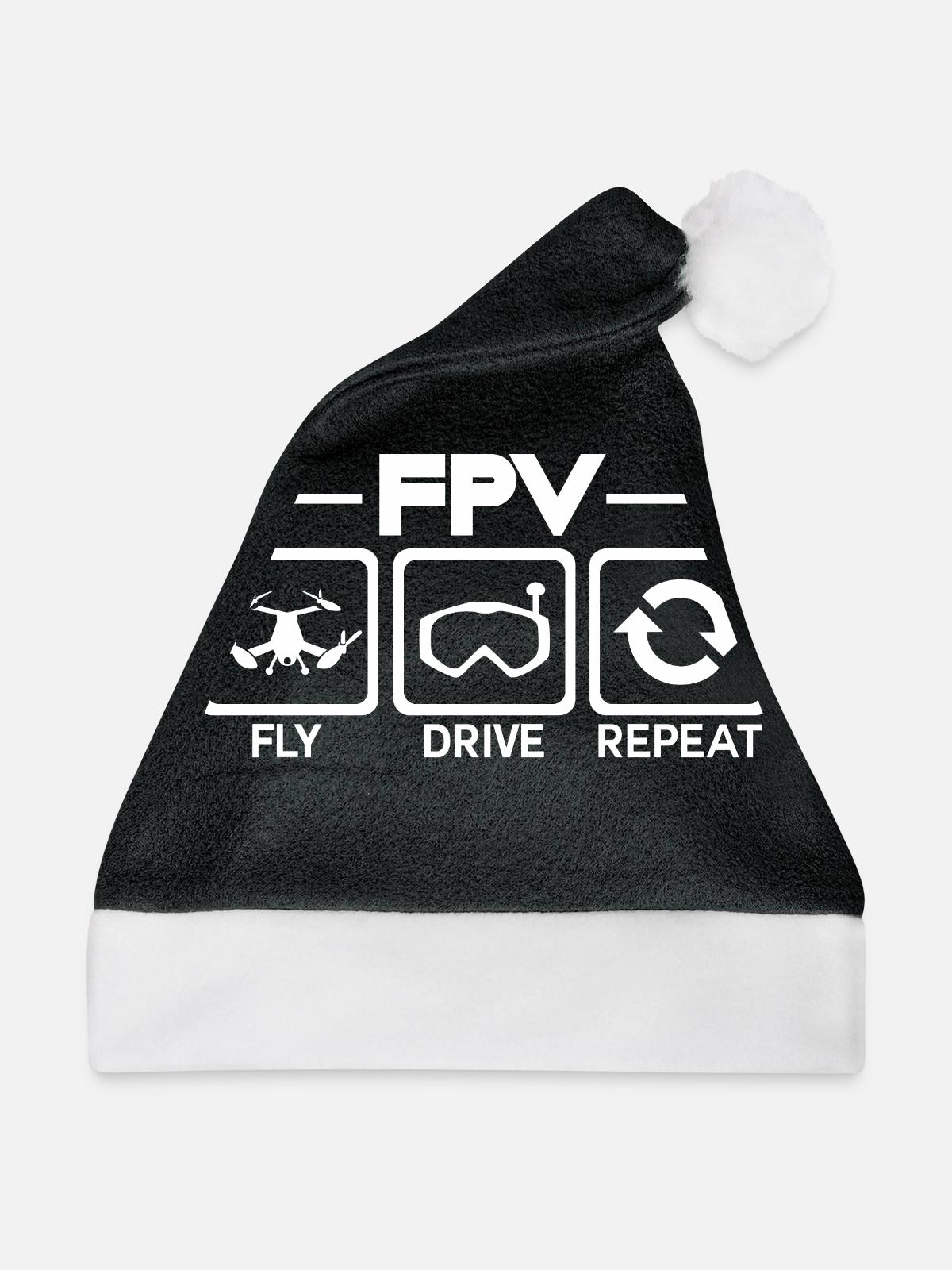 FPV - Weihnachtsmütze - Schwarz/Weiß - Vorne