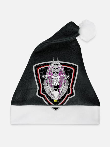 Moto Schädel 3 - Weihnachtsmütze - Schwarz/Weiß