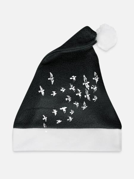 Vögel - Weihnachtsmütze - Schwarz/Weiß