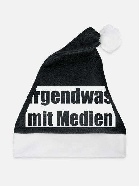 Irgendwas mit Medien - Weihnachtsmütze - Schwarz/Weiß - Vorne