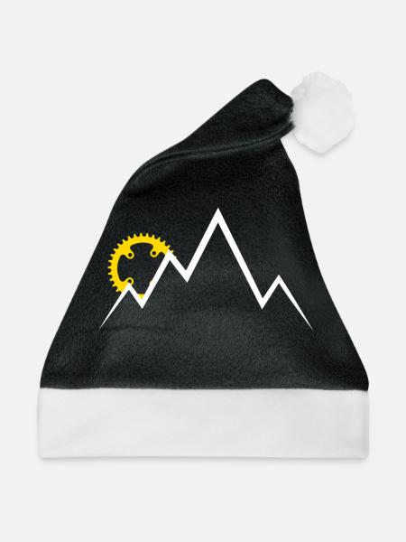 Mountain Bike Sonnenaufgang Berge Geschenk Sport - Weihnachtsmütze - Schwarz/Weiß - Vorne