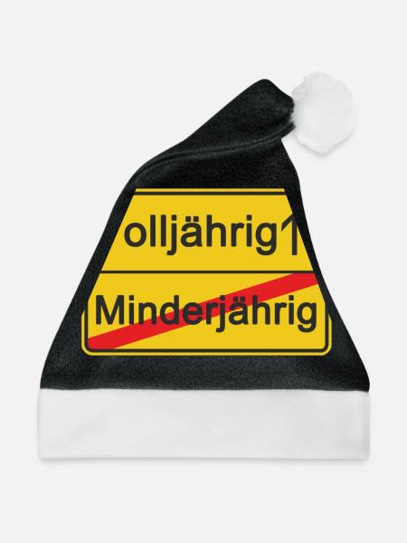 Minderjährig Volljährig - Weihnachtsmütze - Schwarz/Weiß