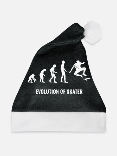 Skater Skateboard Sport Strasse Rollen cool Evolut - Weihnachtsmütze - Schwarz/Weiß - Vorne