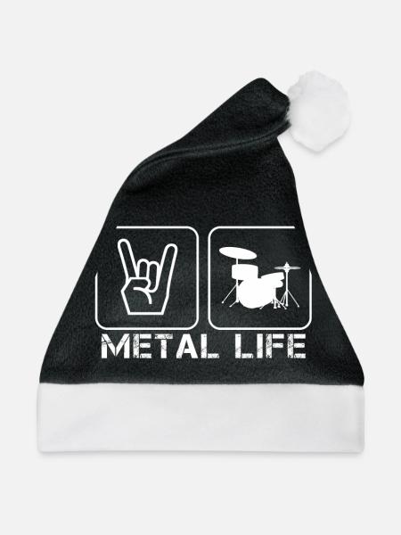 Heavy Metal - Weihnachtsmütze - Schwarz/Weiß - Vorne