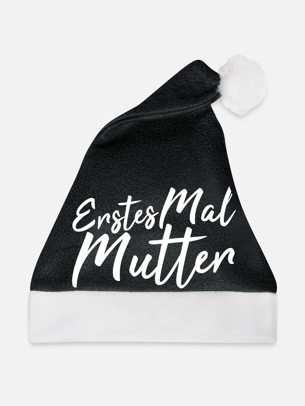 Erstes Mal Mutter - Weihnachtsmütze - Schwarz/Weiß - Vorne