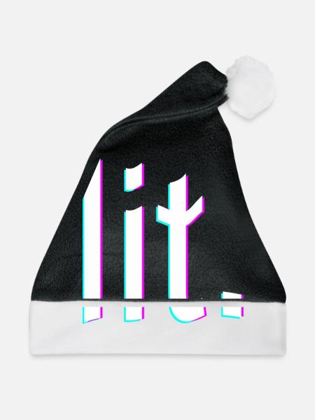 lit. design glitch - Weihnachtsmütze - Schwarz/Weiß