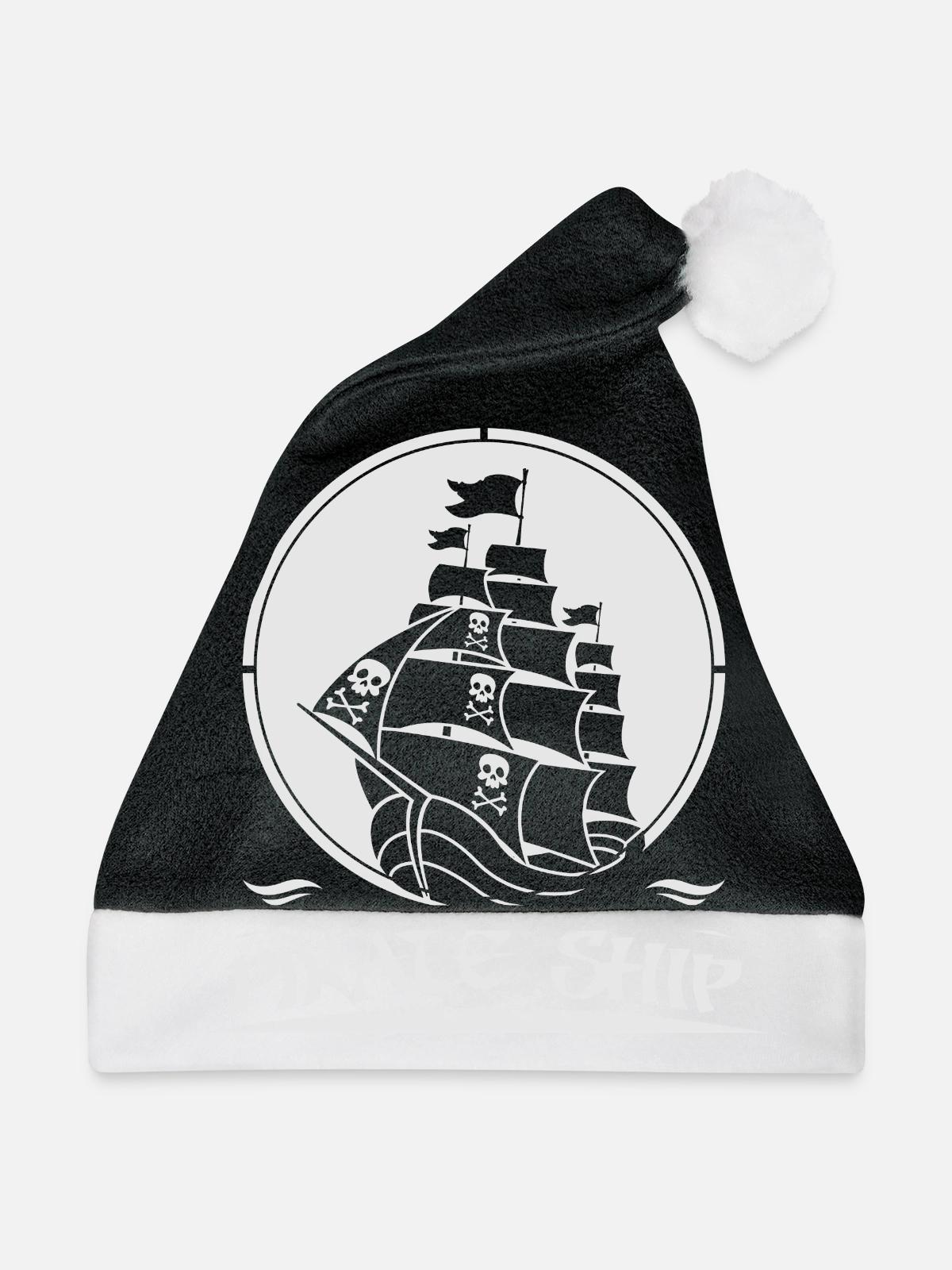 Pirat - Weihnachtsmütze - Schwarz/Weiß - Vorne