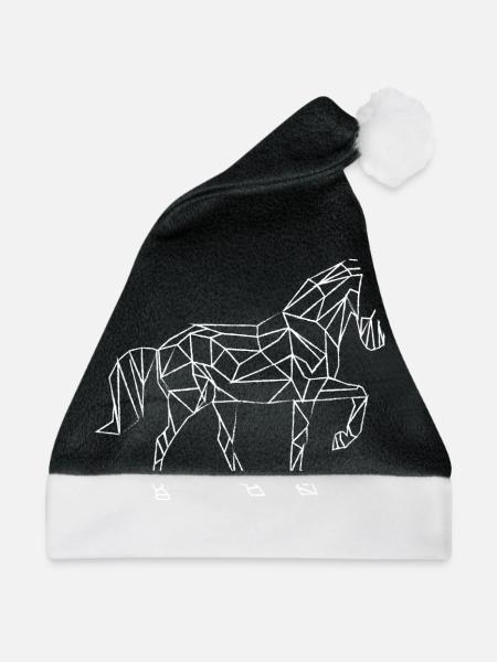 Pferd - Weihnachtsmütze - Schwarz/Weiß