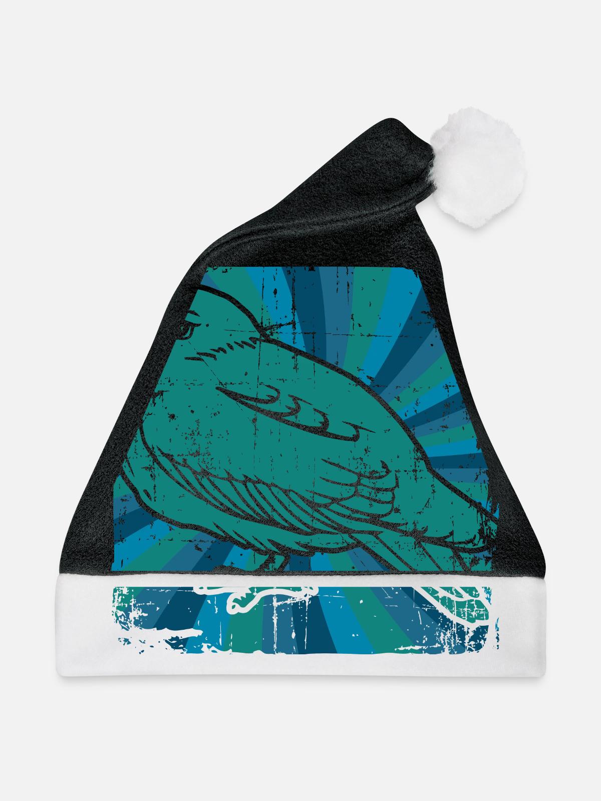 Taube Brieftaube - Weihnachtsmütze - Schwarz/Weiß - Vorne