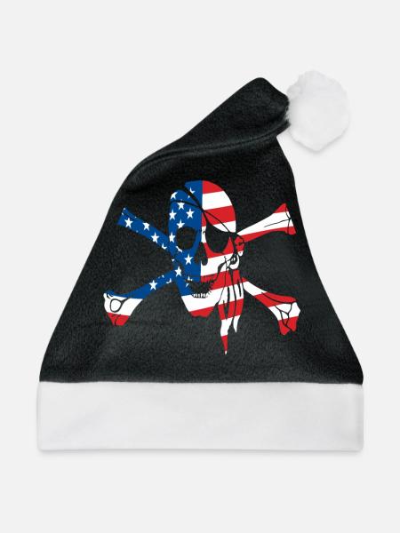 Piratenflagge - Weihnachtsmütze - Schwarz/Weiß